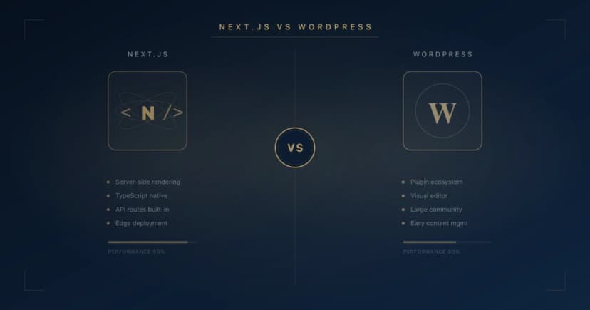 Next.js vs WordPress en 2026: cual deberia elegir tu negocio?